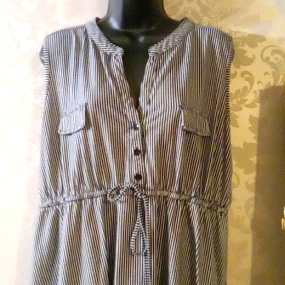 Siren Lily Striped Midi Dress 1X